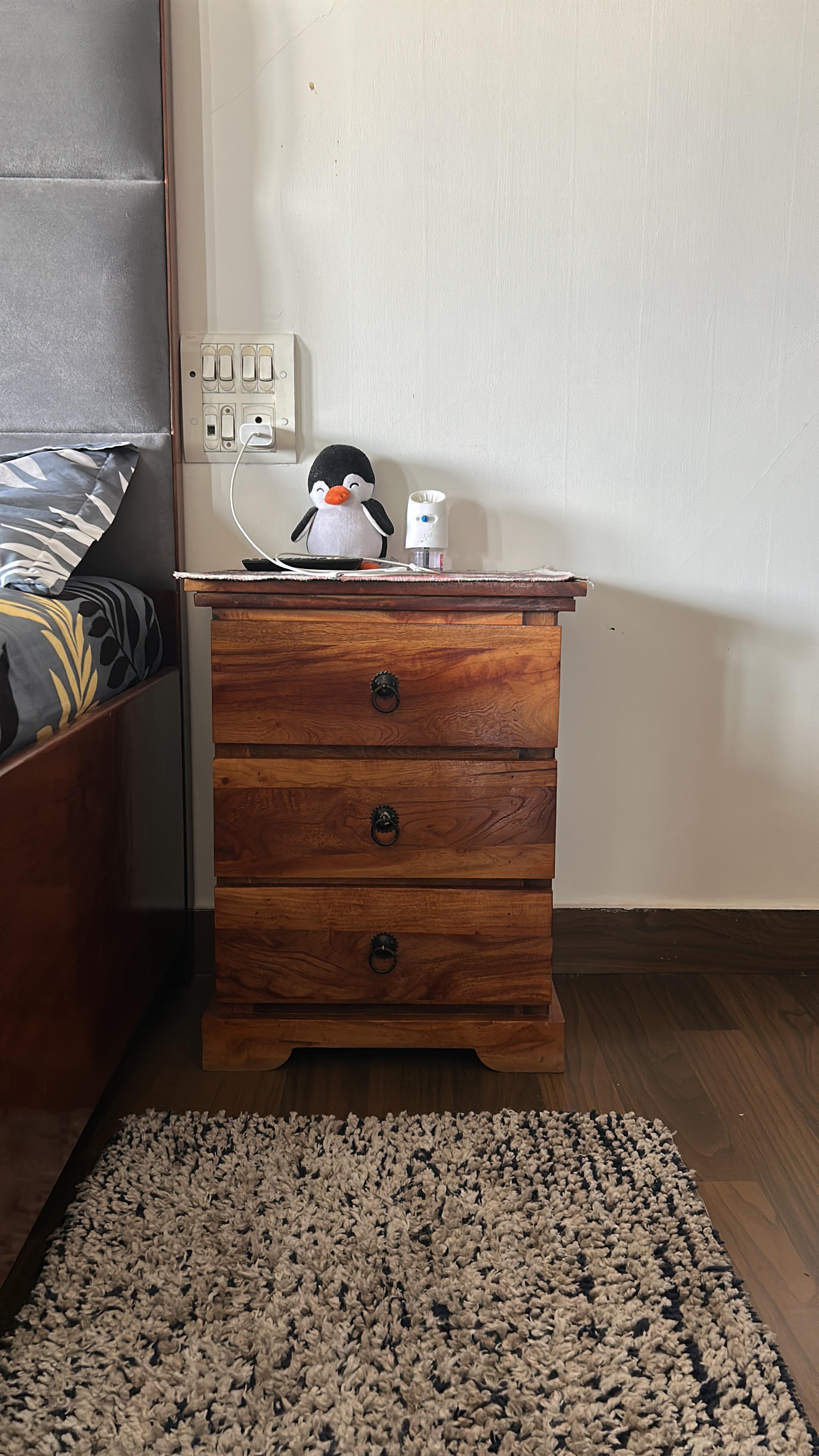 Solid Wood 3-Drawer Side Tables (Set of 2)