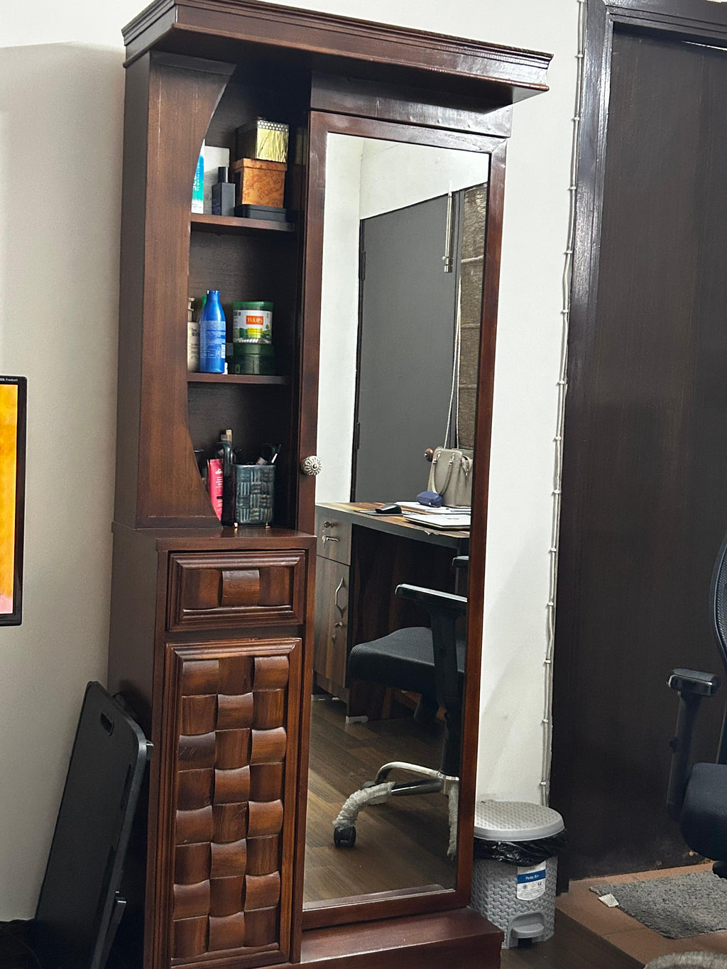 Solid Wood Dresser with Mirror