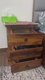 Solid Wood 3-Drawer Side Tables (Set of 2)