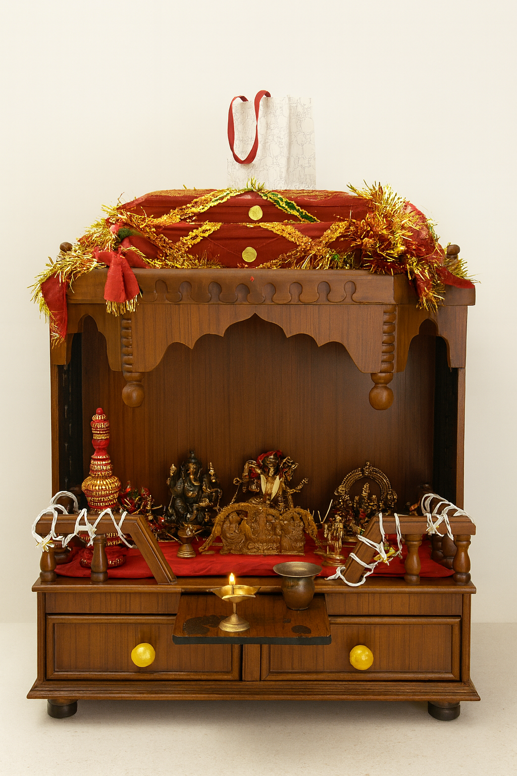 Solid Wood Mandir